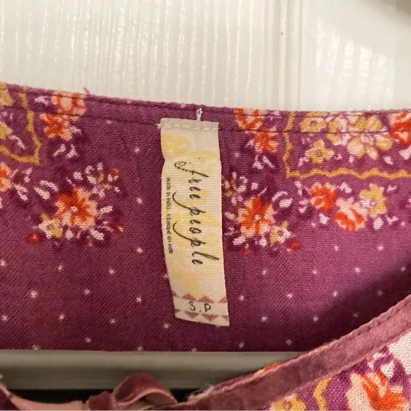 FREE PEOPLE Bridget Dress Size Small Floral Boho Berry - Picture 4 of 6